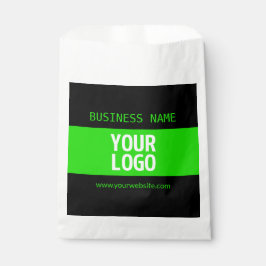 Bolsa De Papel Su logotipo o imagen | Verde negro y brillante