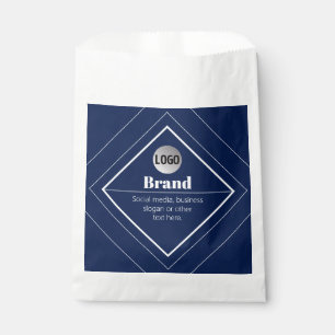 Bolsa De Papel Su logotipo y diseño moderno personalizable Azul