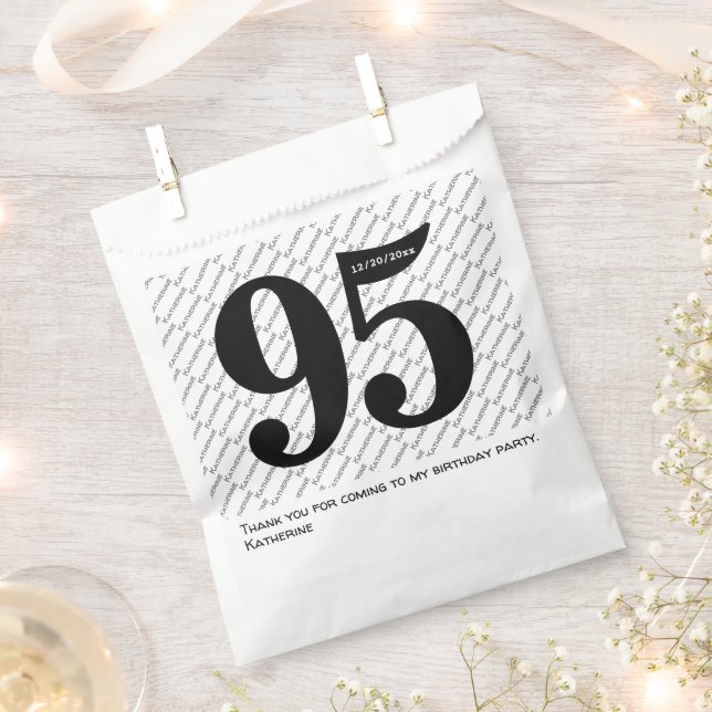 Bolsa De Papel Su patrón de nombre negrita Edad negra 95 Fecha de (Cortado)