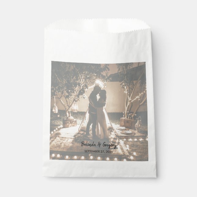 Bolsa De Papel Su propio Boda de Fotos Faded (Anverso)