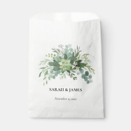Bolsa De Papel Suculento verde suave Boda Floral Botánica