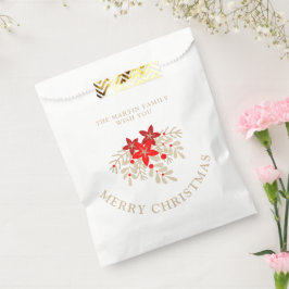 Bolsa De Papel Sucursales botánicas Holly y Poinsettias navidades