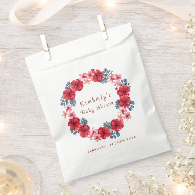 Bolsa De Papel Summer Floral Wreath Baby Shower (Cortado)