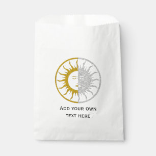 Bolsa De Papel SUN y MOON oro plata + tu fondo