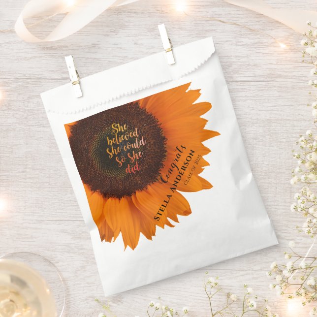 Bolsa De Papel Sunflower Creía Que Podía Personalizar Grad (Cortado)