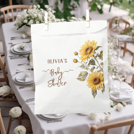 Bolsa De Papel Sunflower Elegant Boho Floral Baby Shower