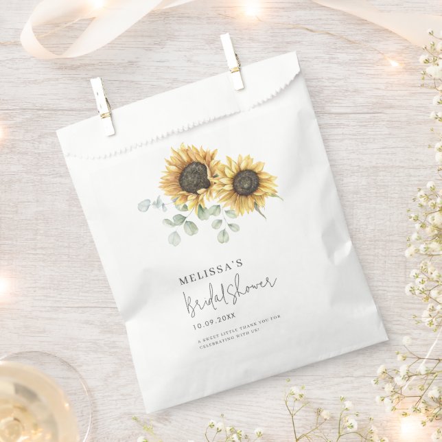Bolsa De Papel Sunflower Eucalyptus Greenery Bridal Shower (Cortado)