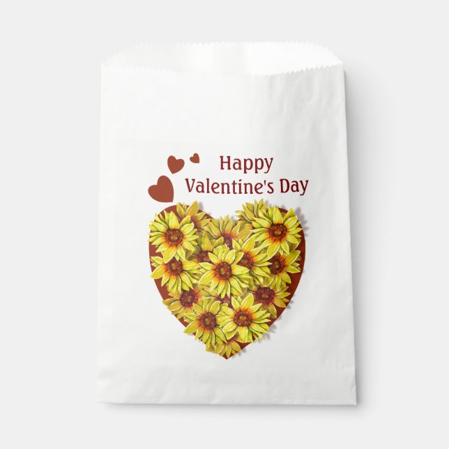 Bolsa De Papel Sunflower Heart Party Favor Bags (Anverso)
