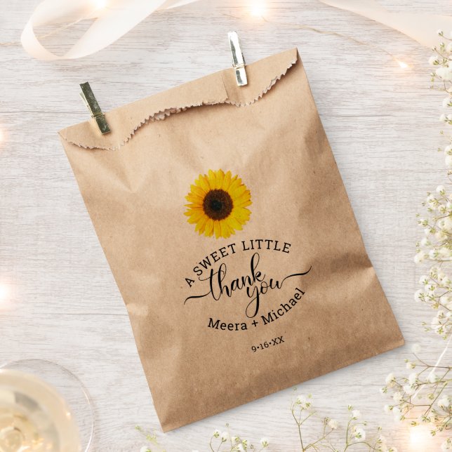 Bolsa De Papel Sunflower Sweet Gracias Boda (Cortado)