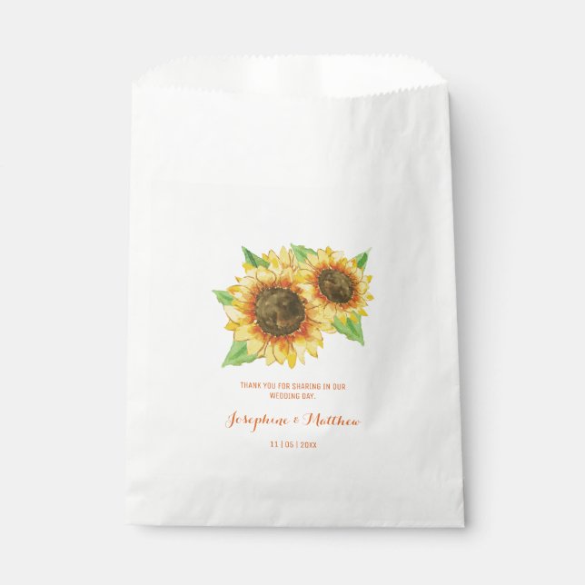 Bolsa De Papel Sunflower Watercolor (Anverso)