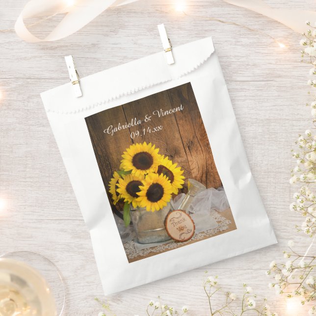 Bolsa De Papel Sunflowers Garden Waters Can Boda Gracias (Cortado)