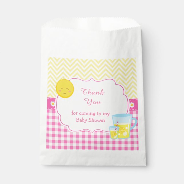 Bolsa De Papel Sunshine & Lemonade Rosa & Amarillo (Anverso)