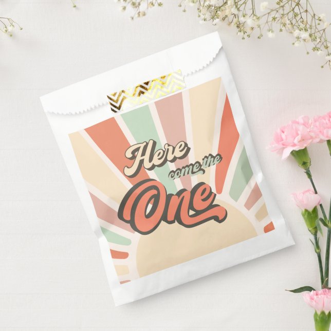 Bolsa De Papel Sunshine Retro Rainbow Birday Party (Sellado)