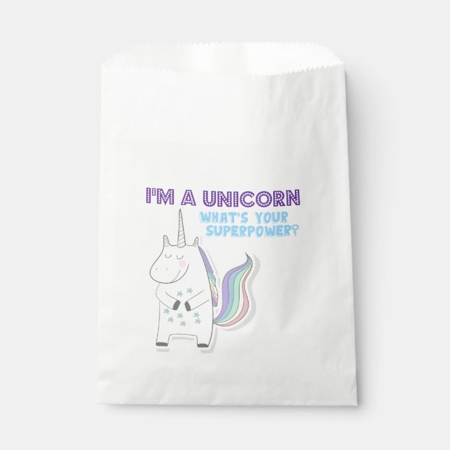 Bolsa De Papel Superpotencia de Unicorn (Anverso)