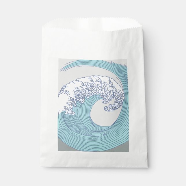 Bolsa De Papel Surf asiático japonés ondea arte oceánico (Anverso)