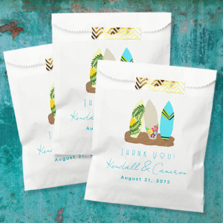 Bolsa De Papel Surfboards Gracias Boda Ducha Favor Bags