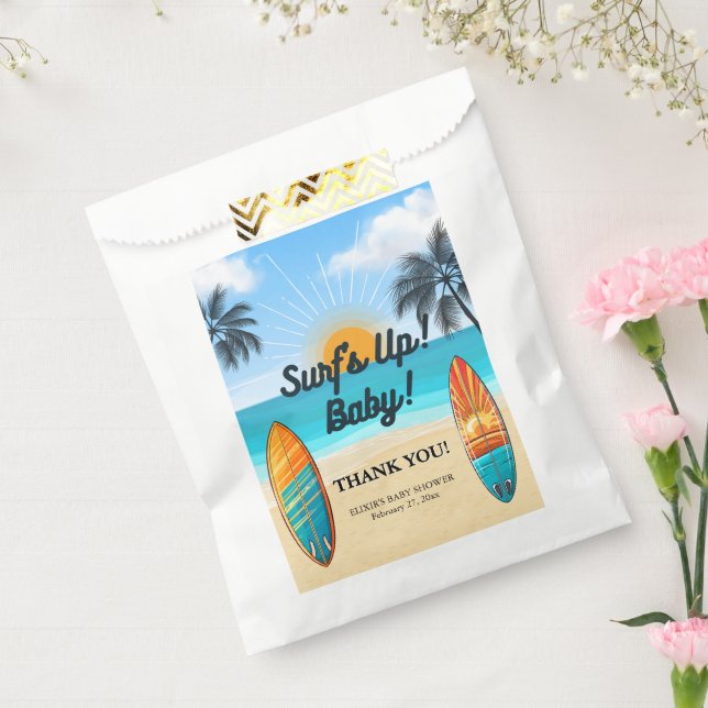 Bolsa De Papel Surf's Up Baby - Baby Shower (Sellado)