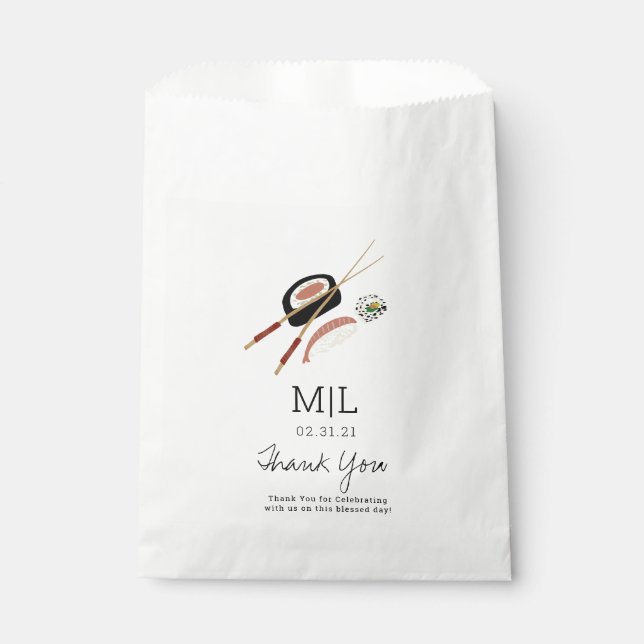 Bolsa De Papel Sushi minimalista rota palillos (Anverso)