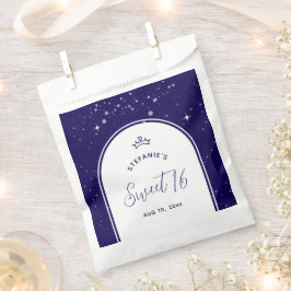 Bolsa De Papel Sweet 16 Princess Tiara Crown Navy Blue Birthday