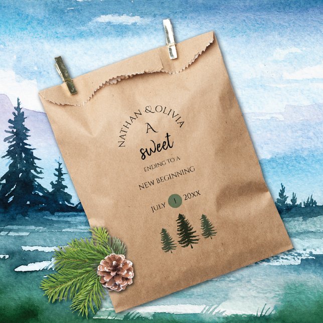 Bolsa De Papel Sweet Ending Pine Trees Mountain Boda (Subido por el creador)