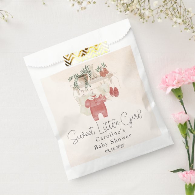 Bolsa De Papel Sweet Little Girl Boho Clothes Baby Shower (Sellado)