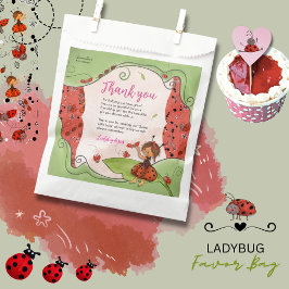 Bolsa De Papel Sweet Little Lady Ladybug Baby Shower Thank You 