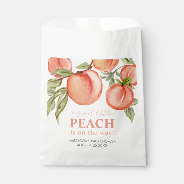 Bolsa De Papel Sweet Little Peach Baby Shower (Anverso)
