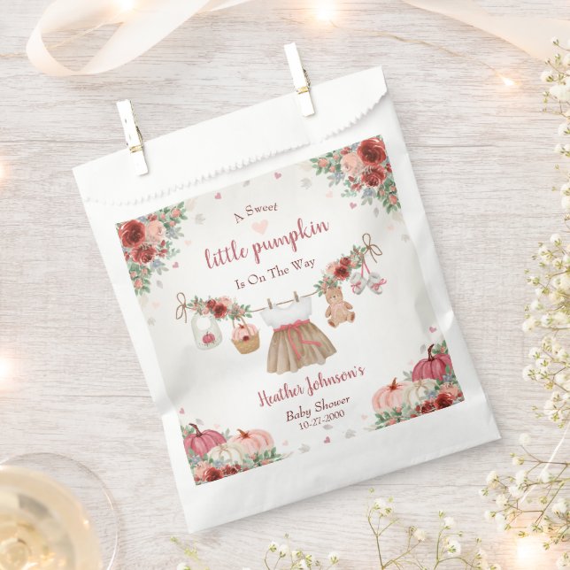 Bolsa De Papel Sweet Little Pumpkin Autumn Baby Shower (Cortado)