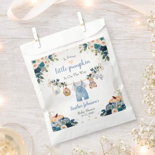Bolsa De Papel Sweet Little Pumpkin Autumn Baby Shower (Cortado)
