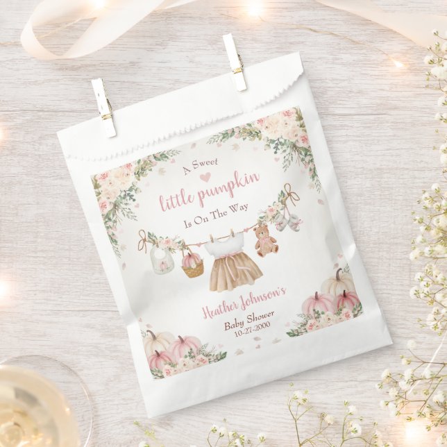 Bolsa De Papel Sweet Little Pumpkin Autumn Baby Shower (Cortado)