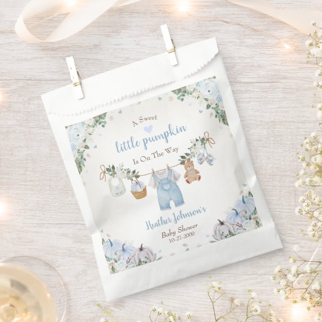 Bolsa De Papel Sweet Little Pumpkin Autumn Baby Shower (Cortado)