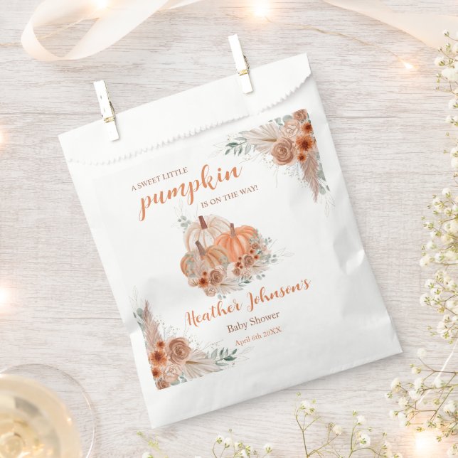 Bolsa De Papel Sweet Little Pumpkin Autumn Baby Shower (Cortado)