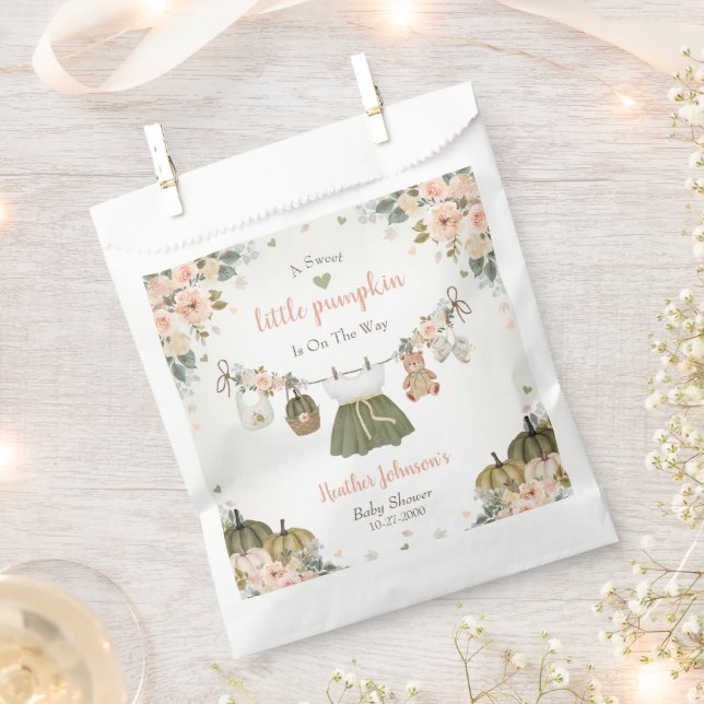 Bolsa De Papel Sweet Little Pumpkin Autumn Baby Shower (Cortado)