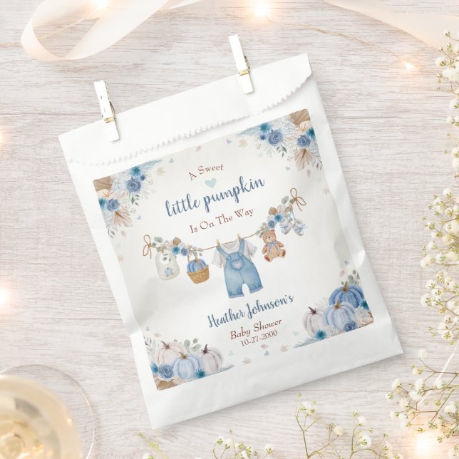 Bolsa De Papel Sweet Little Pumpkin Autumn Baby Shower (Cortado)