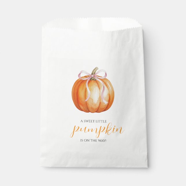 Bolsa De Papel Sweet Little Pumpkin Girl Baby Shower (Anverso)