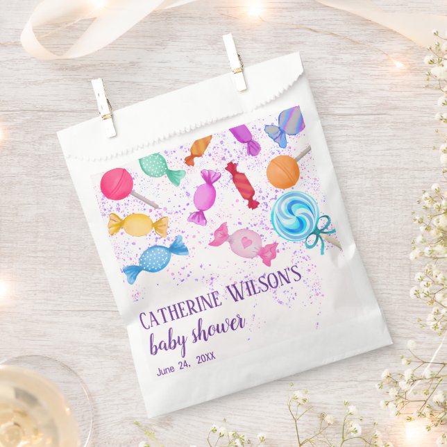 Bolsa De Papel Sweet Lollipops Candy Land Baby Shower (Cortado)