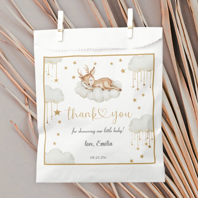 Bolsa De Papel Sweet Neutreping Deer Cloud Baby Shower (Subido por el creador)