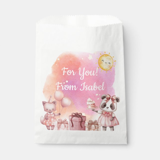 Bolsa De Papel Sweet Pastel Animal Birthday (Anverso)