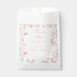 Bolsa De Papel Sweet Pea Pink Floral Gracias Boda