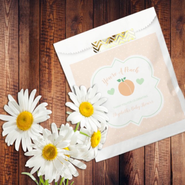 Bolsa De Papel Sweet Peach Elegant Baby Shower (Subido por el creador)