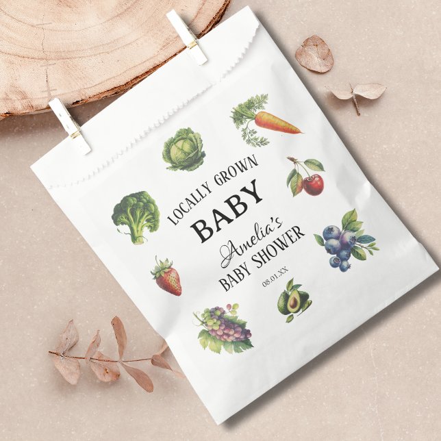 Bolsa De Papel Sweet Rustic Veggie Baby Shower de cosecha local (Subido por el creador)