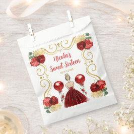 Bolsa De Papel Sweet Sixteen Blonde Princess in Red