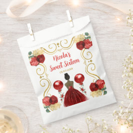 Bolsa De Papel Sweet Sixteen Dark Skin Princess in Red