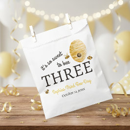 Bolsa De Papel Sweet To Bee Three Third Birthday Bees Honeycomb