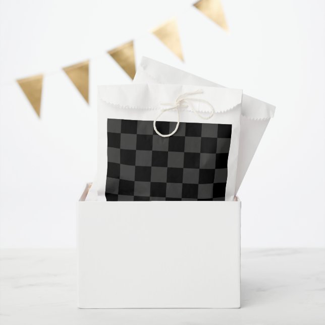 Bolsa De Papel Tablero de ajedrez negro clásico y negro humeante (Fiesta)