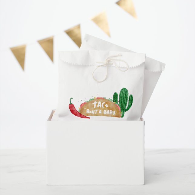 Bolsa De Papel Taco 'Bout a Baby Shower Fiesta personalizado (Fiesta)