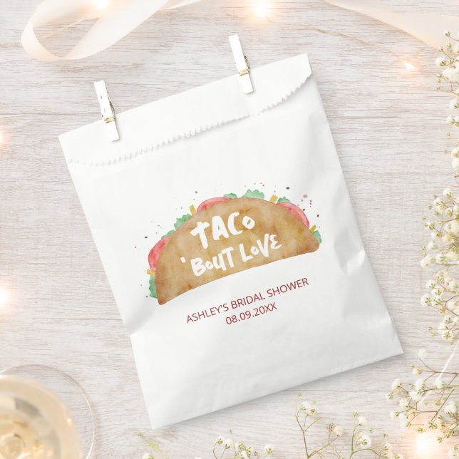 Bolsa De Papel Taco 'Bout Love Boda Bridal Shower Fiesta (Cortado)