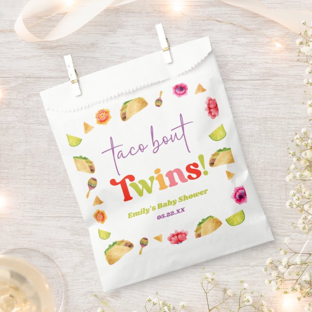 Bolsa De Papel ¡Taco Bout Twins! Fiesta Baby Shower (Cortado)