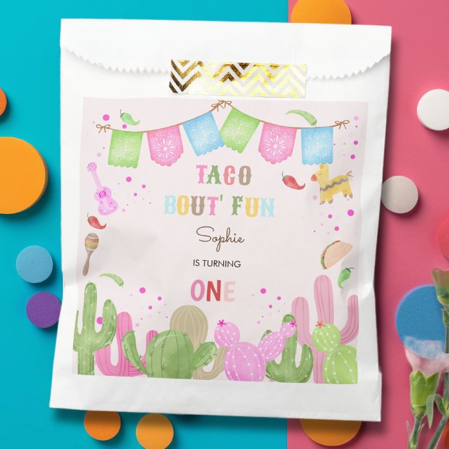 Bolsa De Papel Taco de diversión fiesta mexicana primer cumpleaño (Subido por el creador)