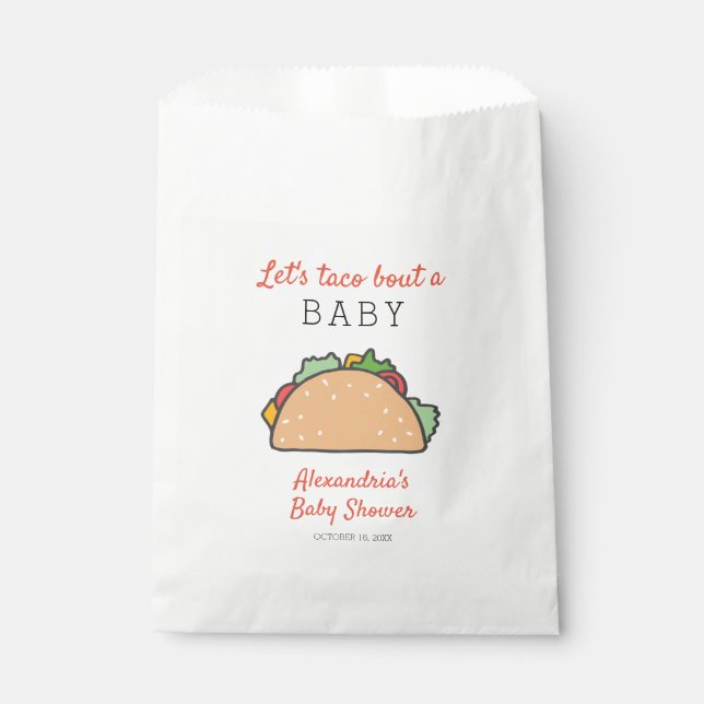 Bolsa De Papel Taco por un Baby Shower (Anverso)